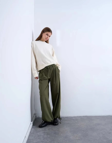 Спортивные брюки-баллоны оливкового цвета, сшитые на заказ от Topshop olive