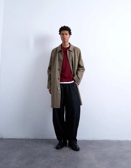 Хлопчатобумажное брезентовое пальто Topman цвета хаки khaki
