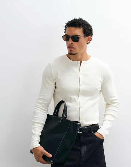 Мужская приталенная футболка ASOS Design, кремовая