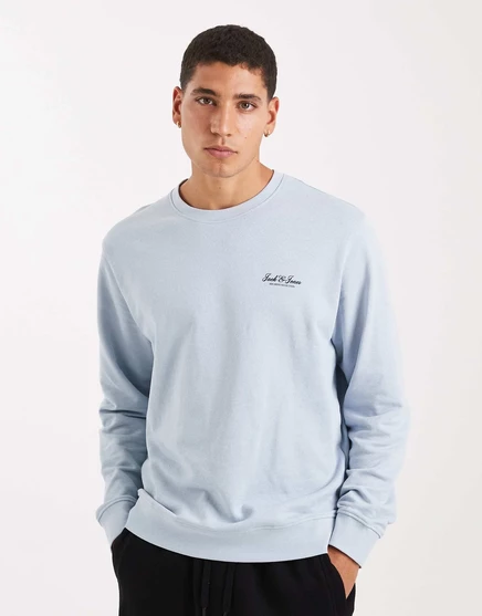 Мужская толстовка Jack & Jones с рукописным логотипом, светло-голубая