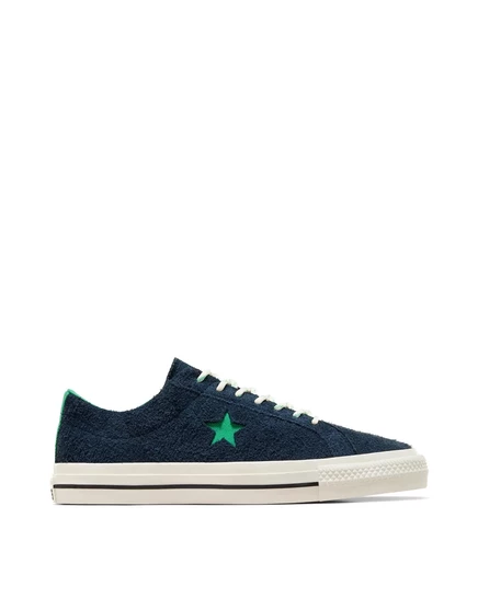 Замшевые кеды Converse All Star Pro темно-синего цвета с зелеными деталями blue