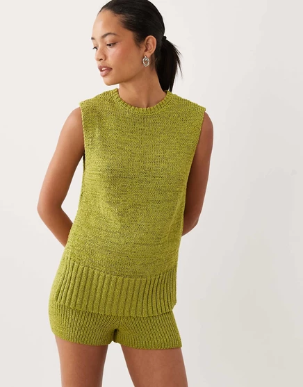 Трикотажная майка из тесьменной пряжи ASOS DESIGN зеленого цвета - часть комплекта зеленого цвета