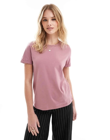 Футболка Vero Moda с манжетами по низу розового цвета nostalgia rose