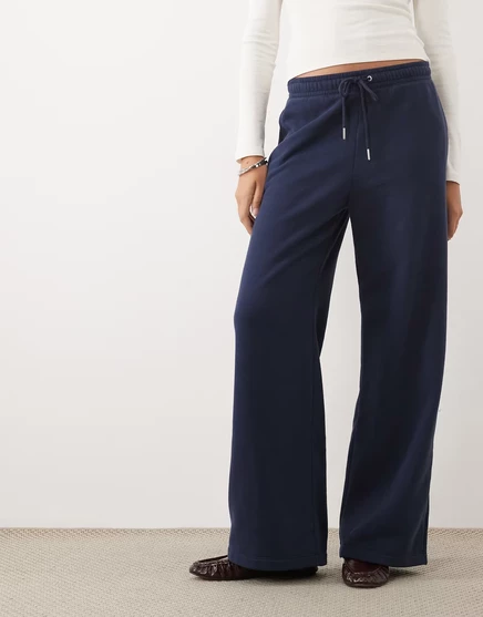 Женские брюки Abercrombie & Fitch Wide Leg, темно-синие