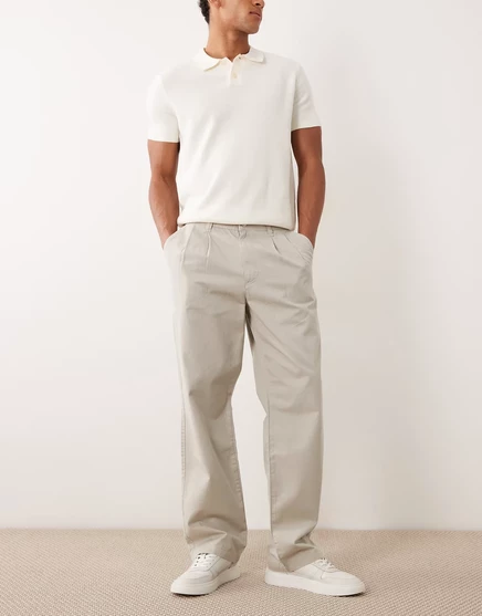 Мужские свободные плиссированные брюки Cotton On, песочные
