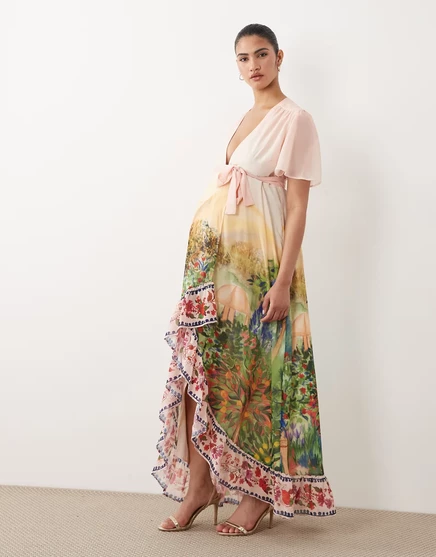 Платье для беременных Hope & Ivy Maternity макси, розовое