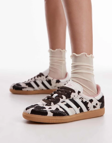 Мужские кроссовки adidas Originals Samba OG в коровьем принте, коричневые