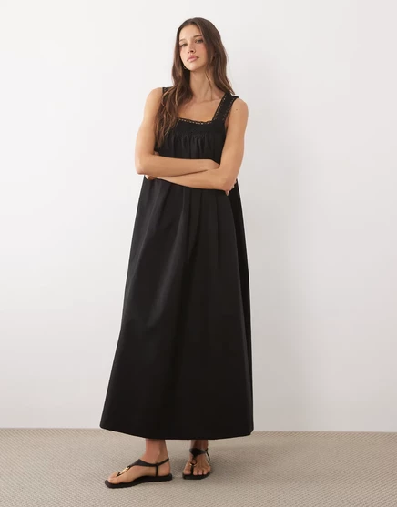 Женское миди-платье asos design с кружевом, шоколадное