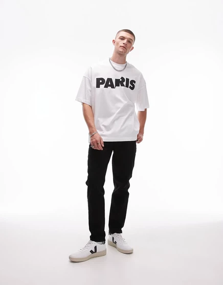Черные зауженные джинсы Topman black