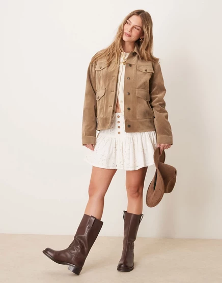Куртка из искусственной замши Free People Night Ranch цвета античной бронзы antique bronze
