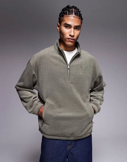 Мужское флисовое худи ASOS Design, оливковое