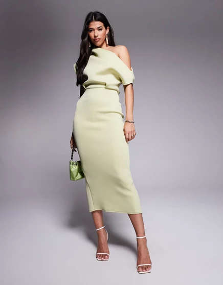 Женское миди-платье asos design из неопрена, шалфейное