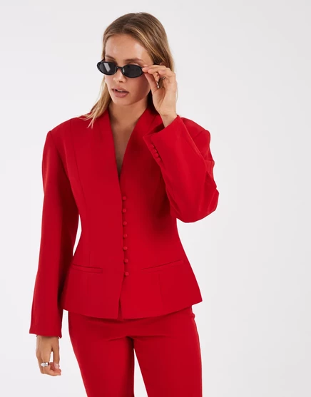 Женский приталенный пиджак ASOS Design, красный