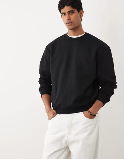 Мужской свитшот ASOS Design коробчатого кроя, черный