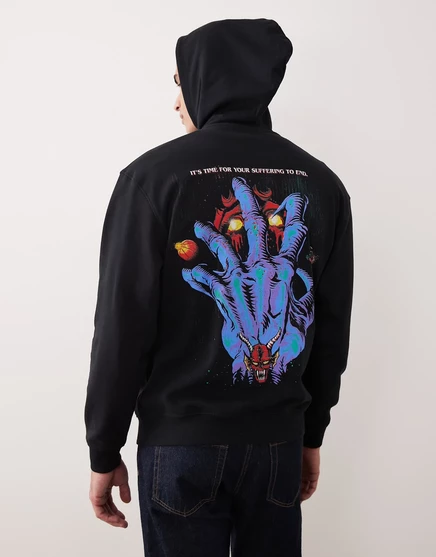 Худи ASOS Design Stranger Things Black