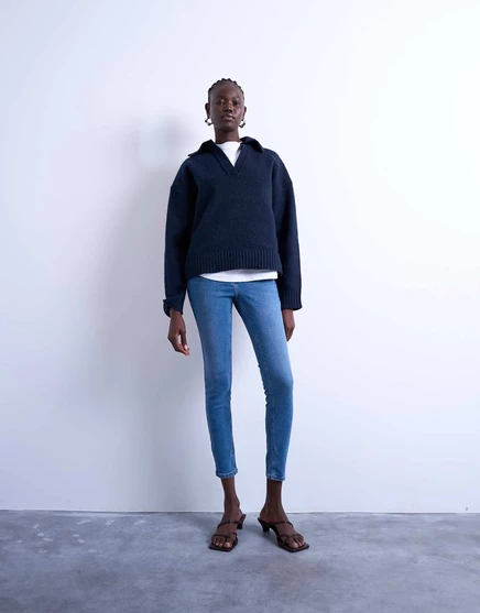 Голубые джинсы Topshop Jamie mid blue