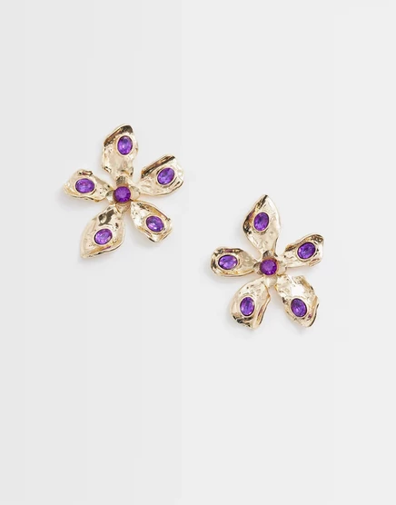 Женские серьги-гвоздики ASOS Design, золотистые с разноцветными камнями