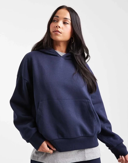 Толстовка с капюшоном ASOS DESIGN oversize темно-синего цвета navy