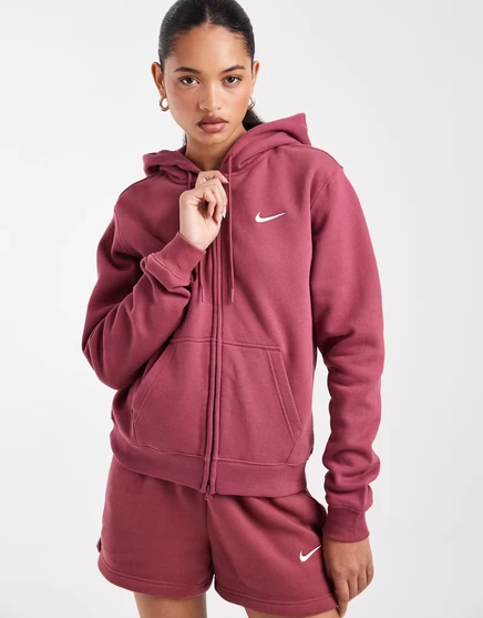 Женская толстовка Nike Studio Fleece, бордовая
