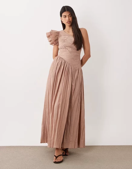 Женское макси-платье ASOS Luxe на одно плечо, белое
