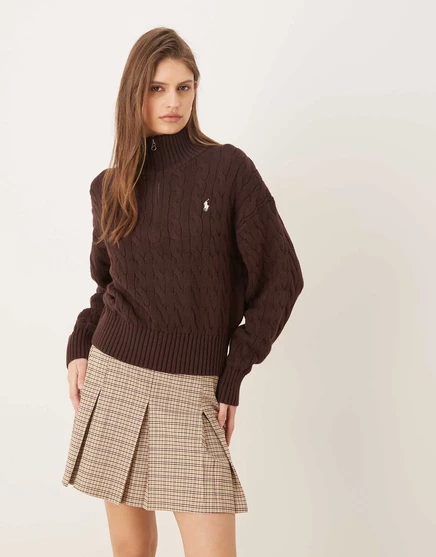 Плиссированная юбка в бежевую клетку от ASOS DESIGN, сшитая на заказ
