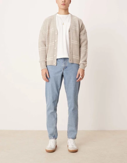  Зауженные джинсы ASOS DESIGN, средне-синие light wash blue