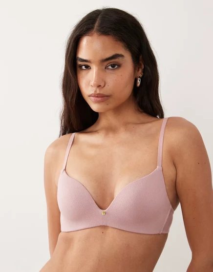 Женский формованный бюстгальтер ASOS Design без косточек, розовый