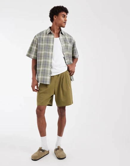 Мужские трикотажные шорты ASOS Design, оверсайз, зеленые