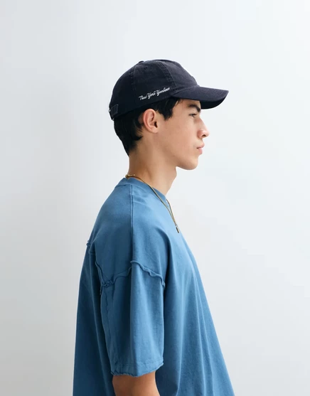 Мужская футболка оверсайз ASOS Design с рваным краем, синяя