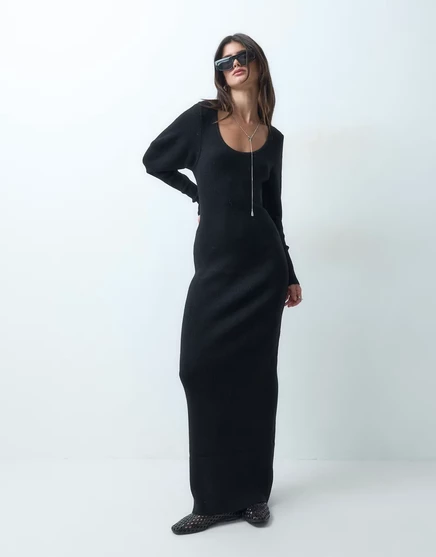 Женское платье ASOS Design с круглым вырезом, черное