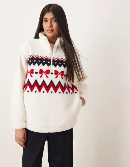 Женский плюшевый свитер hollister gilly hicks с частичной молнией, белый
