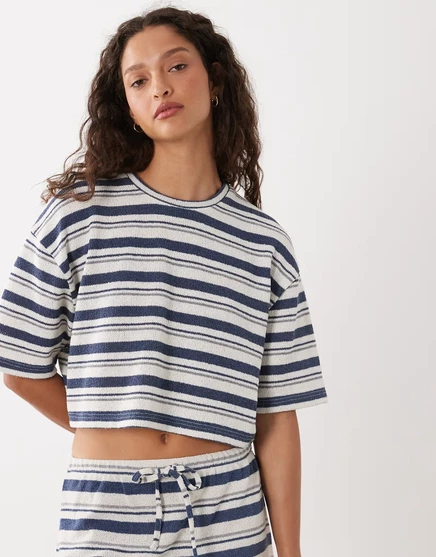 Женский топ ASOS Design в полоску, кремово-голубой
