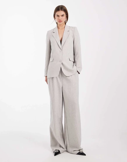 Женские широкие брюки Vero Moda, льняной микс, натуральный