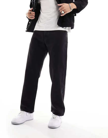 Жесткие джинсы Jack &Jones мешковатого покроя черного цвета  black denim