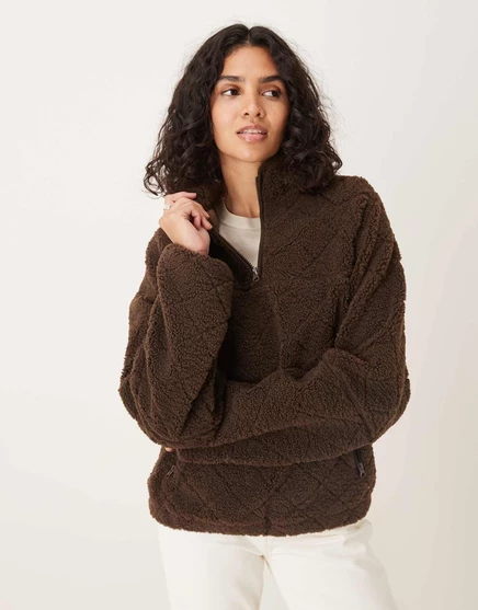Стеганый плюшевый мишка ASOS DESIGN из флиса на молнии шоколадно-коричневого цвета chocolate