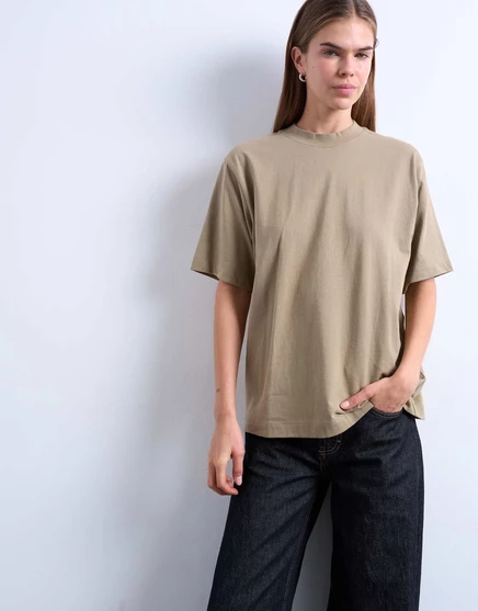 Футболка Topshop premium basics с коротким рукавом темно-серого цвета taupe