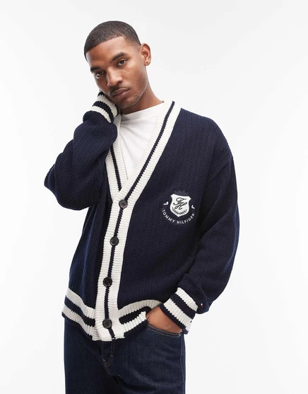 Спортивный кардиган для крикета от Tommy Hilfiger темно-синего цвета