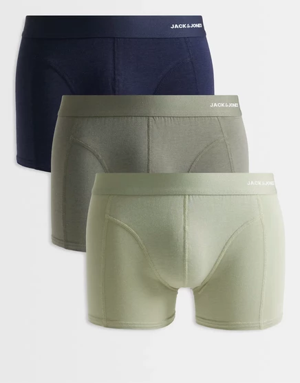 Мужские боксеры Jack & Jones 3 шт., бамбук, синий/оливковый