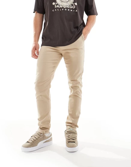 Бежевые чиносы скинни ASOS DESIGN beige