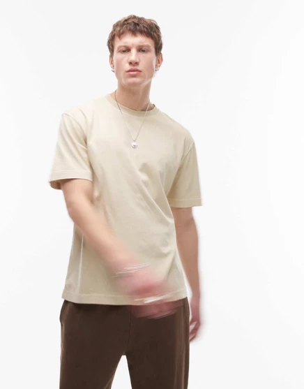 Застиранная футболка Topman oversize из камня stone