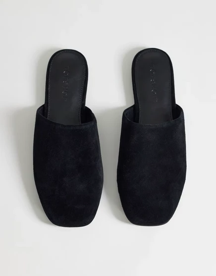 Женские балетки TopShop Lillie из натуральной замши, черные