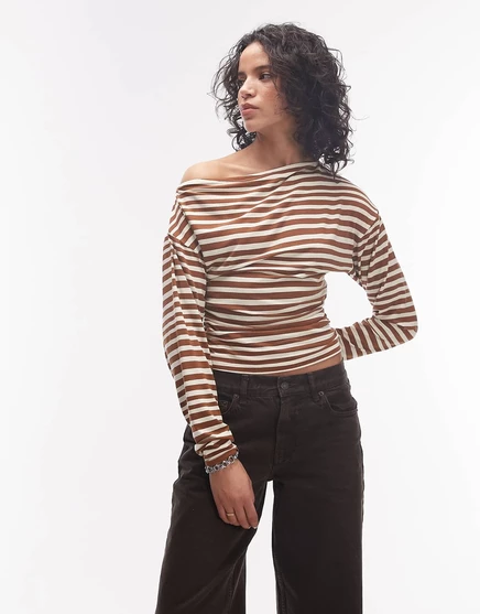 Женский асимметричный топ ASOS Design в полоску, мульти