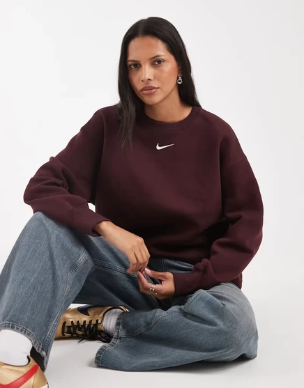 Женский свитшот Nike Sportswear Phoenix флисовый, бордовый