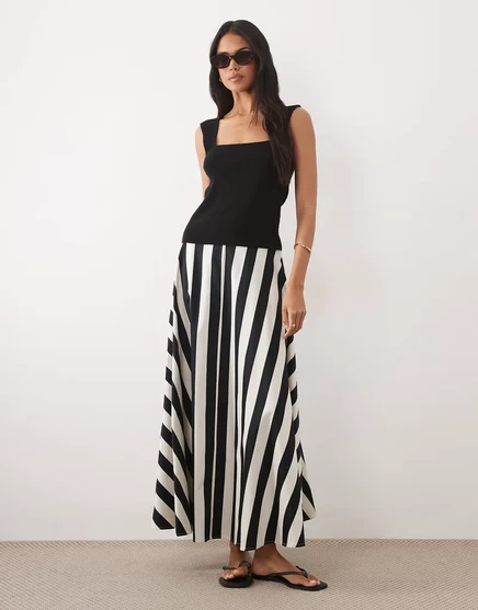 Женская юбка ASOS Design из хлопкового сатина, в полоску
