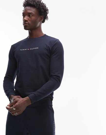 Мужской свитшот Tommy Hilfiger с логотипом, темно-синий