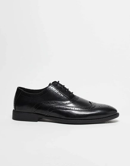 Дизайнерские туфли-броги ASOS на шнуровке черного цвета black