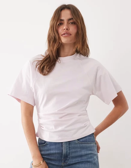 Женский топ ASOS Design с рукавами-кейп и поясом, песочный