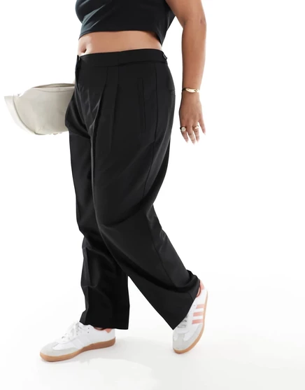 Черные брюки-бочонки ASOS DESIGN Curve black