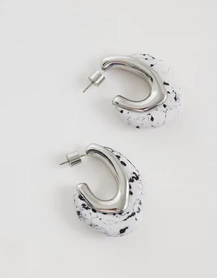 Женские серьги-кольца asos design с далматинской яшмой, разноцветные