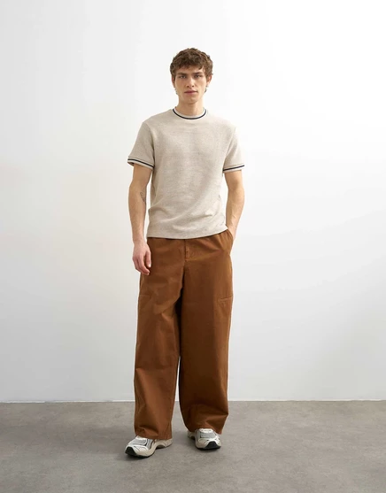 Мешковатые брюки Topman коричневого цвета с боковыми карманами